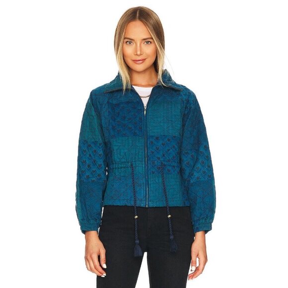 Cleobella Quilted Patchwork Lightweight Jacket Indigo Womens Size Small - Picture 5 of 14